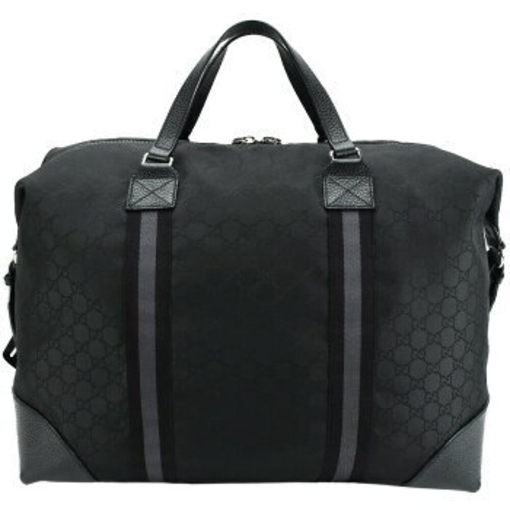Gucci Boston bag GG nylon leather black shoulder bags travel - Picture 4 of 6
